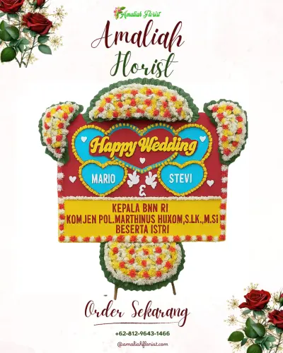 Karangan Papan Bunga Pernikahan di Kepel